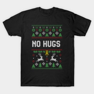 Funny Introvert No Hugs Ugly Christmas Sweater T-Shirt